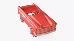 Vintage American Murray Red Childs Roadster Pedal Car Rigged 3D model