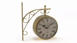 Vintage Railway Station Clock 1747 London Gold 3D model