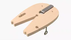 Wooden Bench Pin with Metal Clamp 3D model