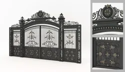 Classic European Decorative Iron Gate 2 3D model