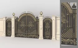 Classic European Decorative Iron Gate 3 3D model
