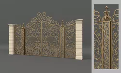 Classic European Decorative Iron Gate 3D model