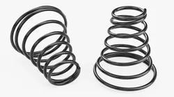 Conical Coil Spring Black 3D model