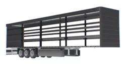 Curtain Trailer Without Canvas Black 3D model
