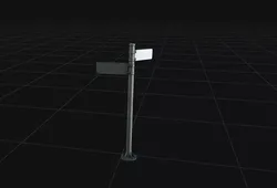 Directional Sign Pole - Blank Metal Street Sign Post PBR Low-poly 3D model