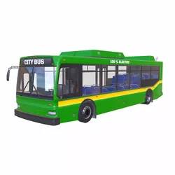 Electric City Bus Low Poly Low-poly 3D model