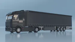 Electric Long Haul Truck With Trailer 2024 Black 3D model