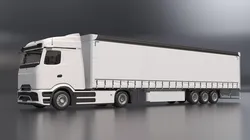 Electric Long Haul Truck With Trailer 2024 White 3D model