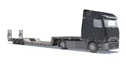 Equipment Carrier With Low Loader Trailer Black 3D model