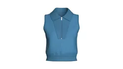 Girls Sleeveless Half-Zip Crop Jacket 3D model