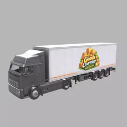 Goods Carrier Truck Low Poly Low-poly 3D model