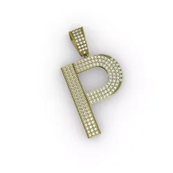 Iced Out P Letter Pendant 3D print model