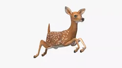 Leaping White-Tailed Fawn Deer 3D model