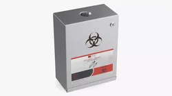 Locking Wall Mounted Sharps Cabinet Post Medical 3D model