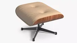 Lounge Chair Ottoman Beige 3D model