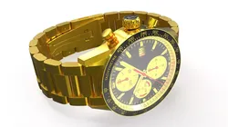 Mens Gold Chronograph With Bracelet Strap 3D model