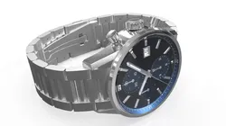 Mens Steel Chronograph With Dark Blue Dial 3D model