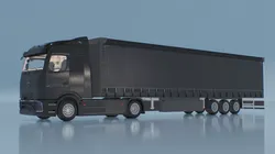 Mercedes 600 Electric Truck With Trailer 2024 Black 3D model