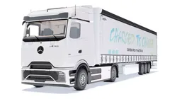 Mercedes eActros 600 Electric Truck With Trailer 2024 White 3D model
