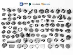 Metal Hardware Mechanical Parts 3D Model Pack 3D model