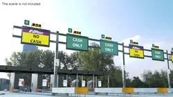 Motorway Toll Plaza with Car 3D model