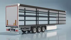 Open Frame Curtain Trailer White 3D model