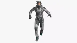 Running Sci-Fi Astronaut no Visor 3D model