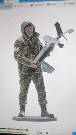Ukrainian Soldier with Drone 3D print model