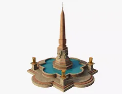 Ancient Fountain Obelisk 3D model