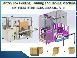 Automatic Carton Box Peeling Folding and Taping Machine 3D model