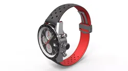 Dual Tone Racing Watch Black Red Strap 3D model