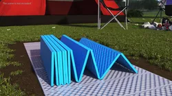 Folding Sleeping Pad Blue Rigged for Cinema 4D 3D model