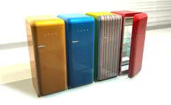 four retro style smeg fridges