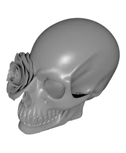 Half Skull Half Rose STL | Dark Decor Accent | Tattoo Studio Gift | Gothic Skull Rose