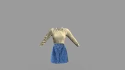 Hooded Crop Sweat Top Mini Denim Skirt Outfit