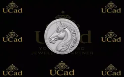 Horse Profile Round Medallion 3D print model