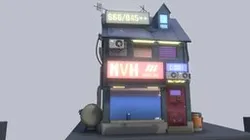 HW 4 Cyberpunk Sci-fi Building