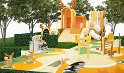 Kids outdoor commercial play structure 3D model