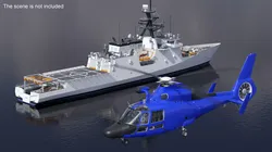 Large Coast Guard Vessel with Patrol Helicopter 3D model
