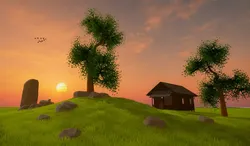 Low Poly Nature Environment Pack Trees House Grass Low-poly 3D model