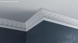 Polyurethane Ceiling Molding with Embossed Pattern 3D model