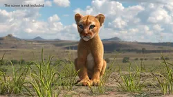 Puma Cub Sitting Pose with Fur for Cinema 4D 3D model