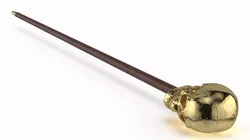Skull Handle Cane Gold Wood 3D model
