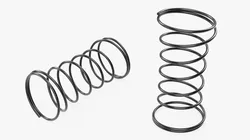 Straight Coil Spring 14sm Black 3D model