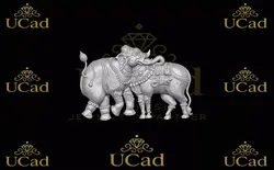 Traditional Royal Elephant and Nandi Bull Statue 3D print model