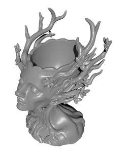 Tree Woman Pot STL | Face Succulent Planter | Woman Planter | Nature Decor