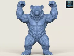 Wild Muscular Bear Character 3D print model