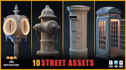 10 Street Assets 3D model