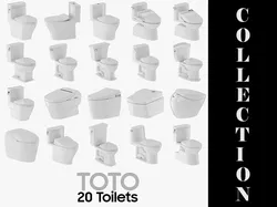 20 Models TOTO Toilet Collection 3D model