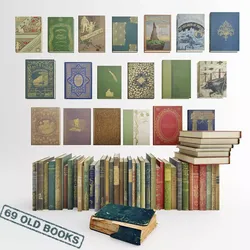 69 Old Books 3D model